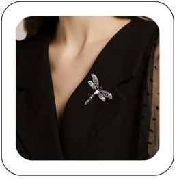 Wendalern Rhinestone Dragonfly Brooch Diamond CZ Insect Dragonfly Pin Purple Crystal Dragon Flies Lapel Pin Elegant Bridal Bouquet Brooch Clothing Corsage Jewelry for Women Girls