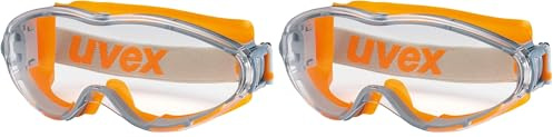 Uvex Ultrasonic Supravision Excellence Safety Glasses - Trasparente/Grigio-Arancione (Confezione da 2)