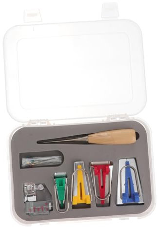 NUOBESTY Nähset Mit Schrägbandformer Ahlenstift-Set Klebebandbinder-schnappfuß Quilten Nähen Für Präzise Stofffaltung