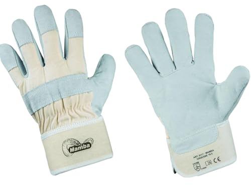 D2D | 12 Paar - Arbeitshandschuhe - Größe: 10,5 - aus Rindspaltleder, Naturfarben - EN388 - Schutzhandschuhe - Gartenhandschuhe - Robust - Montagehandschuh CAT 2