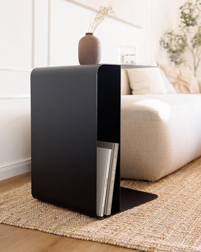 Metallbude Beistelltisch Cosmo Schwarz - Moderner Couchtisch & Beistelltisch aus Metall - Kratz-, Stoß- & Schlagfest - 60x40x44 cm