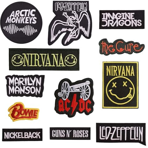12 Pcs Decorative Fabric Patches - Printed & Embroidered Iron-On Patches for Clothing