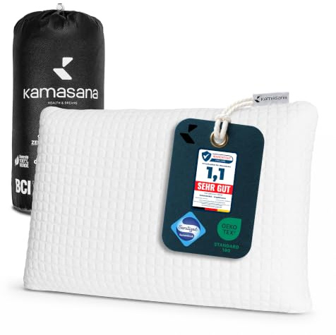 KAMASANA Regeneration Kopfkissen 40x60 cm, Höhe 13 cm – Orthopädisches Nackenstützkissen, Atmungsaktiv Memory Foam Kissen für Sportler, Seitenschläfer & Rückenschläfer