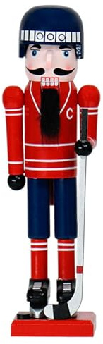 Wooden Nutcracker Traditional Ice Hockey Nutcracker Figurine Centerpiece Home Office Decor Christmas Decoration