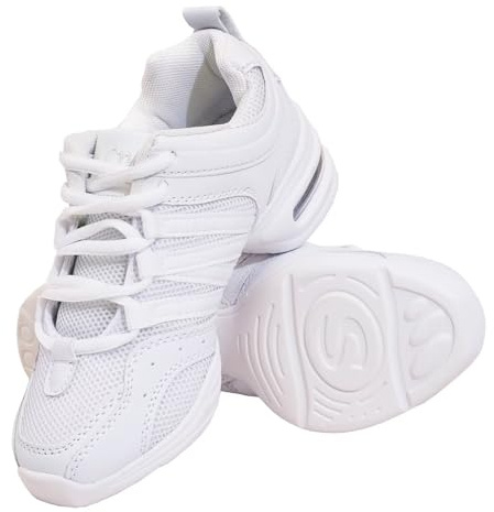 s.lemon Jazz Sneaker,Women Lace Up Split Sole Dance Trainers White 42