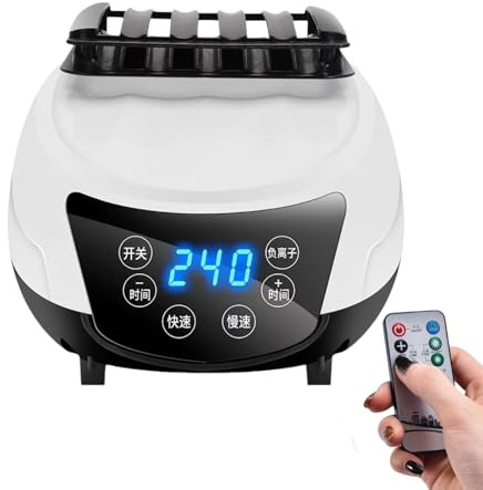 Electric Clothes Dryer Indoor, 2300W Energy-Efficient Portable Heated Clothes Drying Machine with Remote Control 240 Min Adjustable Timer Cloth Drying UK Plug Low Noise for House Laundry