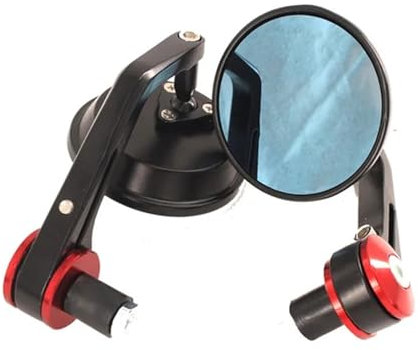 OEXRIG Motorrad Spiegel Für Vespa LT LX 150 GT Für GTS Für GTV 60 125 200 250 300 300ie Motorrad Griff Bar End Side Rückspiegel Motorrad Lenkerendenspiegel(Red)