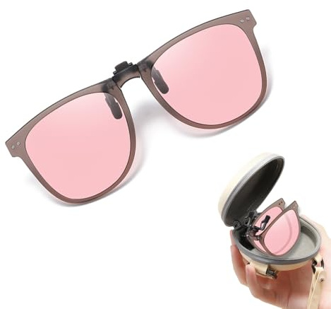WNDdle Clip Occhiali Da Sole Polarizzati, Clip Per Occhiali Unisex, Lente Adatta Per Uomo E Donna, Design Alla Moda, Adatti Per All'Aperto (Rosa)