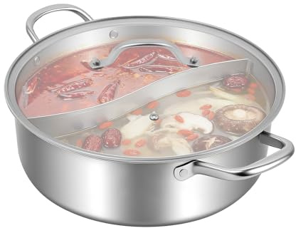 32 cm 304 rostfri gryta med glaslock, soppgryta liten kastrull, robust soppgryta, för alla typer av spisar shabu varmare