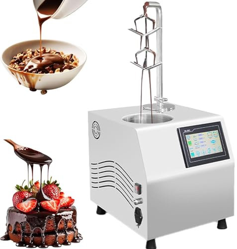 RoyceBee 5.5 L/7 LCommercial Chocolate Tempering Machine with Auto Dispenser & Vibrating Table Stainless Steel Melter for Fountain, Strawberry Coating, Bars & Desserts,7L
