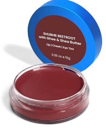 Beetroot Lip Tint Balm – 10g | Deep Wine Natural Tint | With Organic Ghee & Shea Butter | Long-Lasting Moisturizer for Dry, Chapped Lips | Natural, Hydrating Lip Balm | Paraben-Free | Unisex