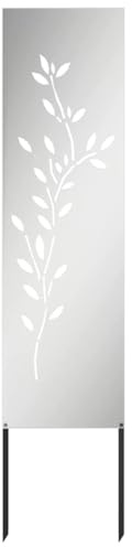 vidaXL Garten Sichtschutz-Leinwand Silber 32 x 140 cm Verzinkter Stahl, Garten und Terrasse, Rechteckig, Moderner Sichtschutz, Dekorative Einlagen, Außenscreen, Patio Akzent, Funktionale Trennwand