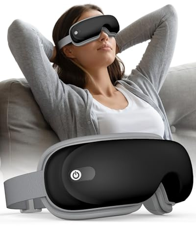 Eye Massager with Heating & Bluetooth Music, Head Massager for Sleeping, Relieve Strain Dry Eyes, Face Massager, Smart Sleep Eye Mask, Relax, Reduce Stress, Birthday Gifts for Women Men