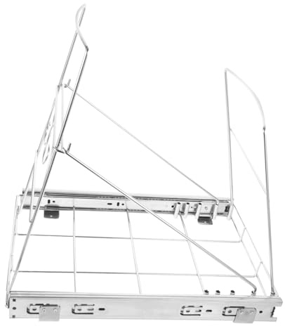 Garneck Support Coulissant pour Poubelle sous Évier Acier Inoxydable Réglable et Robuste Étagère Coulissante Pratique pour Rangement Cuisine sous Évier