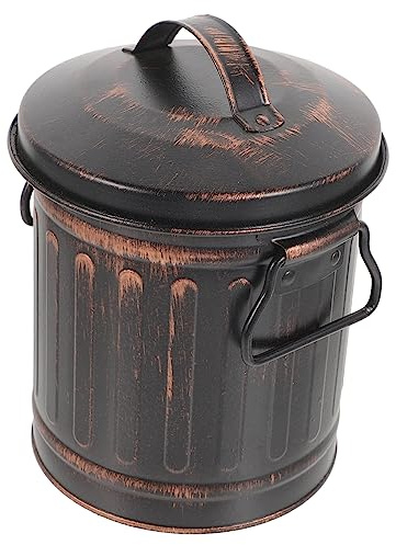 BAZEITFLOW Mülleimer Retro Kamin Ascheeimer aus Eisen Schwarz Leicht und Robust für Grill und Ofen Multifunktionaler Kohleeimer zur Aufbewahrung