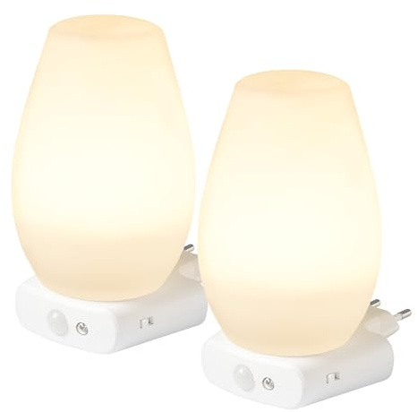 Northpoint LED Steckdosen Nachtlicht Taschenlampe Weiß Wandleuchte Multifunktion Bewegungsmelder Induktionsladung Akku Notlicht Notlampe Stromausfall (Multileuchte Oval 2er-Set)