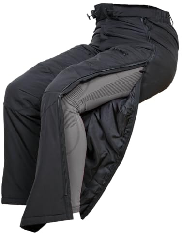 Dobsom Sam Reha Pantalon d'hiver doublé chaud et confortable avec fermetures éclair latérales sur toute la longueur et dos surélevé, Noir , S