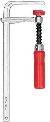 Morsetto a barra F Morsetto sicuro regolabile in alluminio antiscivolo Manico in pioppo Morsetto manuale per la lavorazione del legno per progetti fai te e artigianato nella (200 * 60mm)