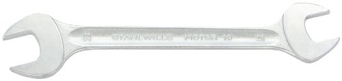 STAHLWILLE Nr. 10 Doppelmaulschlüssel MOTOR Schlüsselweite 21 x 23 mm L.250 mm metrisch, Chrome-Alloy-Steel, verchromt