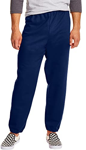 Hanes EcoSmart mjukisbyxor för män, Marinblått Xsp, XL
