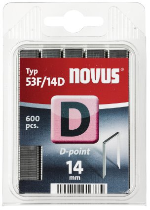 Novus 042-0654 Blister de 600 Agrafes plates 53F/14 mm D Biseau Rouge