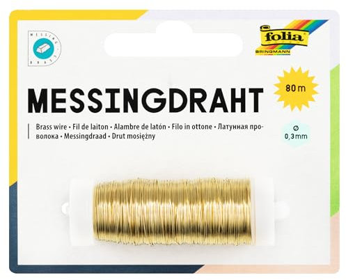 folia 79465 – Filo di Ottone, 0,3 mm x 80 m, Colore: Oro