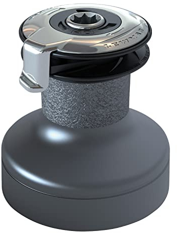 Lewmar 15ST EVO Self Tailing Alloy Winch in Grey – Single Speed Size 15 Winch, Gear Ratio 2:1, Power Ratio 15.8:1, Measures 4-3/4 Base Diameter x 4-11/16 high, no Tools Required