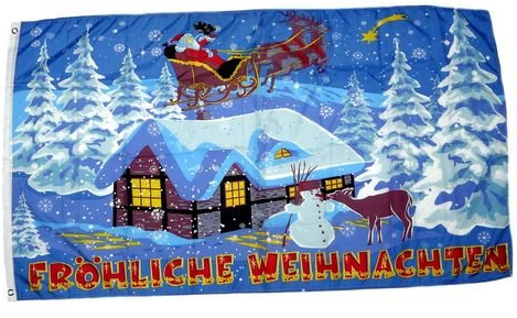 Fahne/Flagge Fröhliche Weihnachten Schlitten 90 x 150 cm
