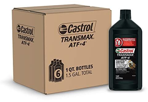 Castrol Transmax ATF+4 Automatic Transmission Fluid, 1 Quart, Pack of 6