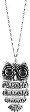 Elli Halskette Silber 925 Eulen Anhänger Damen Kette Kristall, Schmuck | Geschenke für Frauen Mädchen Mama Freundin, Uhu Silberkette Länge 70cm