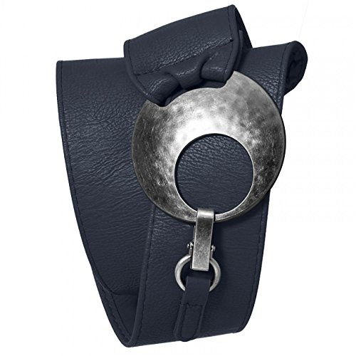 Caspar GU225 Breiter Damen Gürtel mit großer runder Metallschnalle