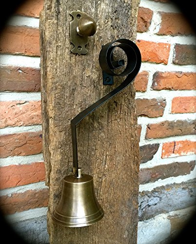 Antikas | Türglocke und Türgriff aus Messing | Ziehklingel für Ihren Eingang | Ziehglocke für ländliches Ambiente