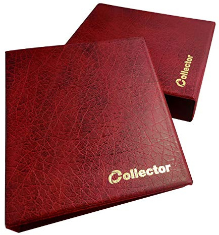 Collector - Coin Album for 300 mix sizes coins from small till large coin - with pages and red dividers + index - RED