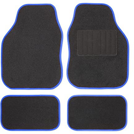 Safe Travel 27551 Universal Car Mats, Right Hand Drive (RHD), Welded Heel, Blue Binding