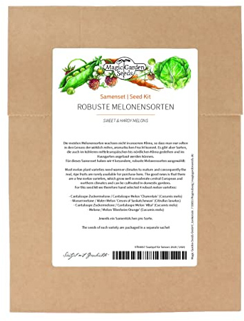 Robuste süße Melonen - Samenset mit 4 saftig-süßen Sorten für den Hausgarten, gedeihen in kühlerem Klima