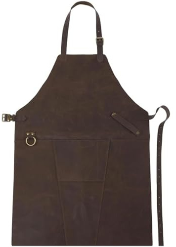 Delantal de Cuero Genuino Premium. Mandil Industrial de Piel Reforzada