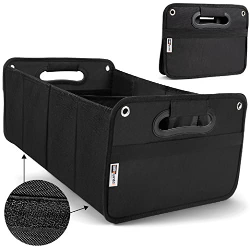 Upgrade4cars Kofferraum Organizer mit Klett Kofferraumtasche für Einkauf, Ordnung, Transport, Utensilien, Aufbewahrung Universal Falt-Box Klein & Stabil Auto-Zubehör Gadget