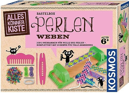 Kosmos 604387 AllesKönnerBox vävpärlor 2-i-1 vävram, pysselset, hantverk för flickor från 6 år, armband pyssel, vävning för barn, pärlvävning