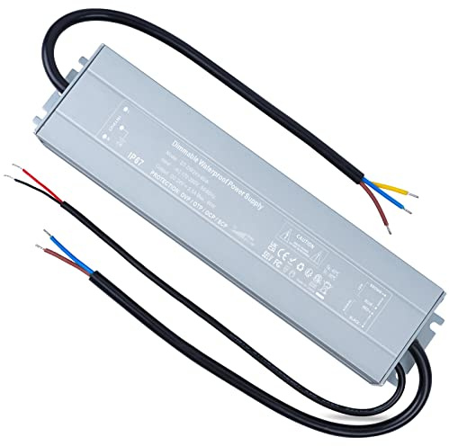 REYLAX LED Trafo 24V Dimmbar Wasserdicht 60W 2.5A Treiber Transformator | 230V auf 24V DC Gleichstrom Driver Konstantspannung IP67 Netzteil Power Supply für Niedervolt Beleuchtung