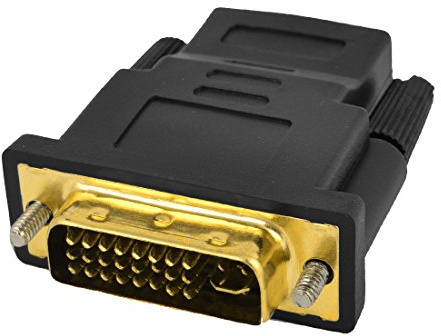 Ruilogod DVI-I Dual Link 24 + 5 macho a HDMI hembra adaptador de vídeo Negro Conector