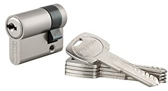 Mezzo cilindro europeo 30X10mm Trafic 6, nichel, antiperforazione, antirottura, 5 chiavi piatte reversibili- THIRARD