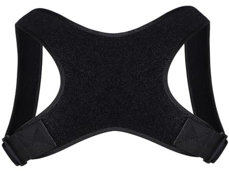 Yyyuluo Cómodo Corsé de Espalda Corrector de Postura Ajustable Corrector de Espalda Soporte Cuello Hombro, Espalda Corrección para Hombres y Mujeres, Negro
