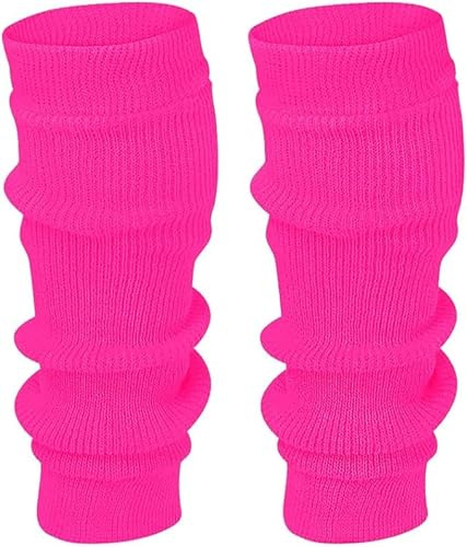 Leg Warmers for Kids Stay Warm and Stylish, Kids's Knitted Ankle Warmers 80s Party Dance Sports Yoga Accessories Pink