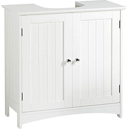 HUOLE Meuble de salle de bain Blanc - 60 x 30 x 60 cm
