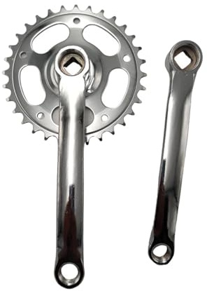 LOVIVER Mountainbike-Kurbelarmsatz, Fahrradkurbelgarnitur, Kettenblatt, 165 mm, 32 Zähne, Kettenblatt mit Vierkantkegel, Einzelgeschwindigkeit für Reparaturen, Silber
