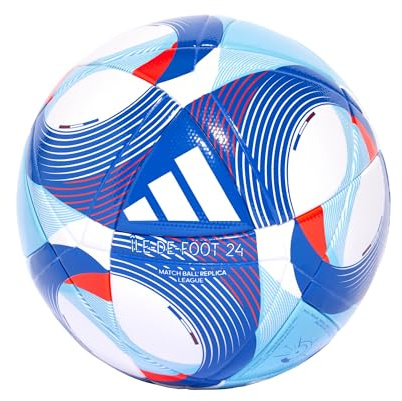adidas Unisex Île-De-Foot 24 League Ball White/Solar Red/Clear Sky/Royal Blue 5