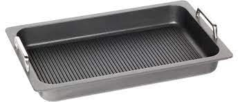 AMT Gastroguss Gastronorm AMZN-55333-GG - Contenitore alto GN 1/1 con fondo per barbecue, non induzione, 53 cm x 32,5 cm, altezza 5,5 cm, con manici in acciaio inox, finitura antiaderente Lotan®