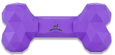 Kauspielzeug für Hunde Kauknochen robust & langlebig: Hundespielzeug gegen Langeweile aus Naturkautschuk für aggressives kauen - befüllbar, robust & gut für die Zahnpflege | Farbe: Velvet, Größe: M