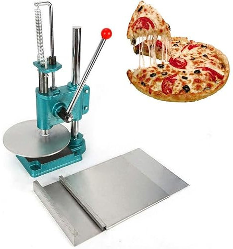 YANDDEA Manuelle Gebäckpresse, Pizzakrustenplattenpresse, Haushalts-Pizzateig-Gebäck, manuelle Pizzaformmaschine mit Einstellbarer Dicke, Pizza-Brotformpresse aus Edelstahl,16model-16cm