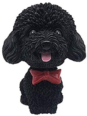 Aqur2020 Realistic Nodding Dog, Shaking Doll for Car, Black, Resin Decor, Suitable for Car, Study Room, Workbench, Desk, Relieve Stress from Fatigue (Black)
